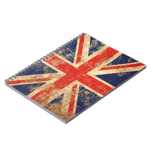Rough Aged Vintage British Flag Notebook
