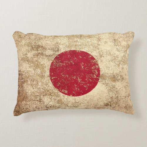 Rough Aged Vintage Japanese Flag Decorative Pillow