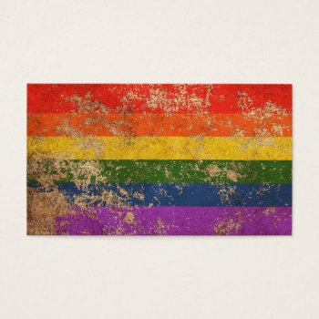 Rough Aged Vintage Rainbow Gay Pride Flag by UniqueFlags at Zazzle