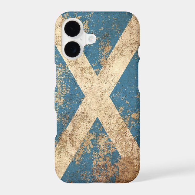 Rough Aged Vintage Scottish Flag Iphone Case (Back)
