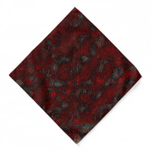 Rough and bumpy red with prominent wrinkles green  bandana