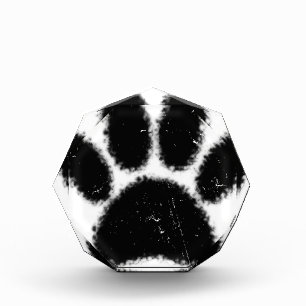 Rough And Distressed Dog Paw Print Acrylic Award