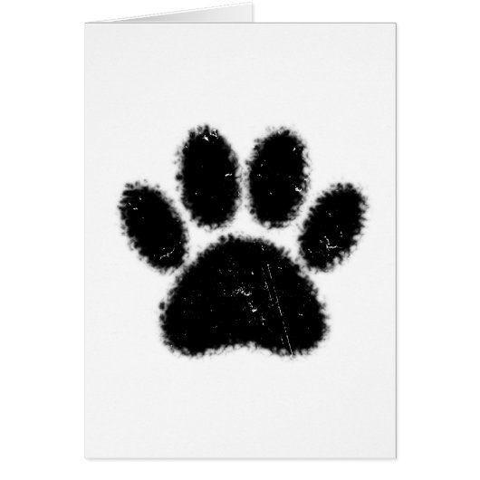 Rough And Distressed Dog Paw Print Cards (Front)