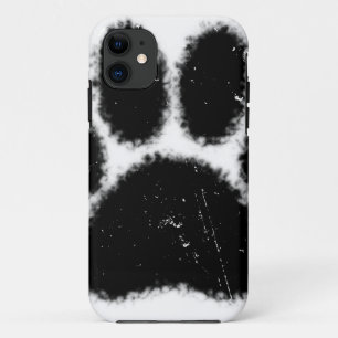 Rough And Distressed Dog Paw Print iPhone 11 Case