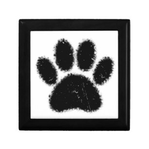 Rough And Distressed Dog Paw Print Gift Box