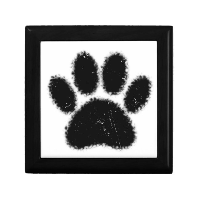 Rough And Distressed Dog Paw Print Gift Box (Front)
