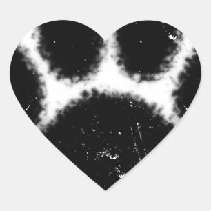 Rough And Distressed Dog Paw Print Heart Sticker