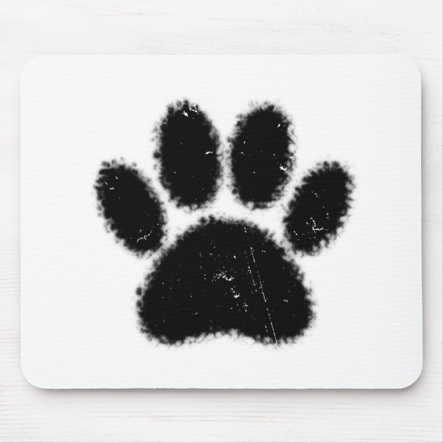 Rough And Distressed Dog Paw Print Mouse Pad (Front)