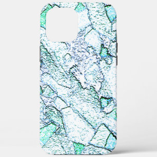 Rough as stone, in a mixture of cyan and mint iPhone 12 pro max case