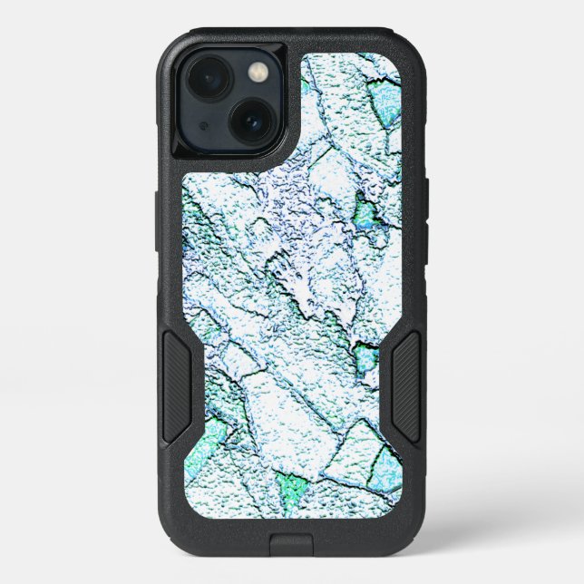 Rough as stone, in a mixture of cyan and mint otterbox iPhone case (Back)