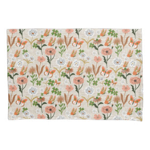Rough Bamboo Floral Daisy Shamrocks Farmhouse Pillow Case