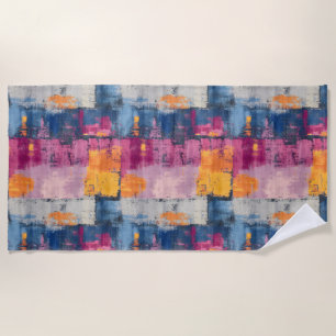 Rough Brushstroke Print Beach Towel