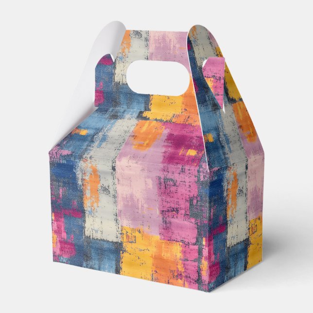 Rough Brushstroke Print  Favor Boxes (Front Side)