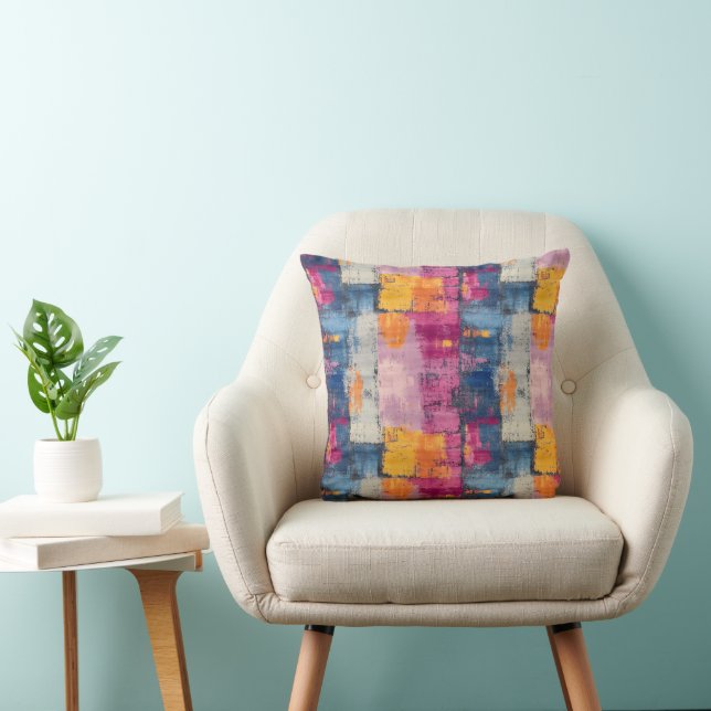 Rough Brushstroke Print Throw Pillow (Chair)