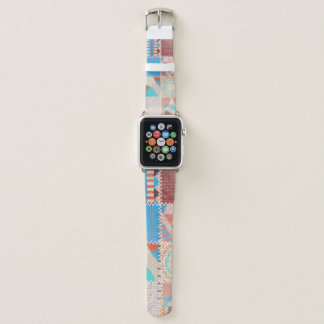 Rough Canvas Patchwork: Textured Vintage Pattern Apple Watch Band
