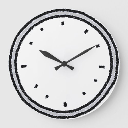 Rough Charcoal Drawn Style Clock Face