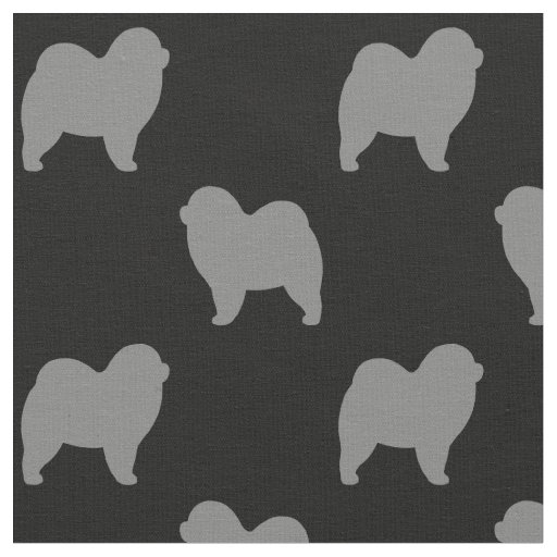 Rough Chow Chow Dog Silhouettes Patterned Fabric