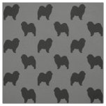 Rough Chow Chow Dog Silhouettes Patterned Fabric