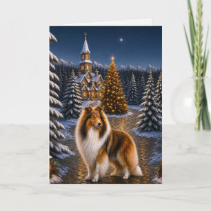Rough Coated Collie Holiday Card