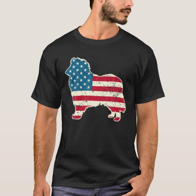 Rough Collie 4Th Of July Men Women USA American Fl T-Shirt (Front)