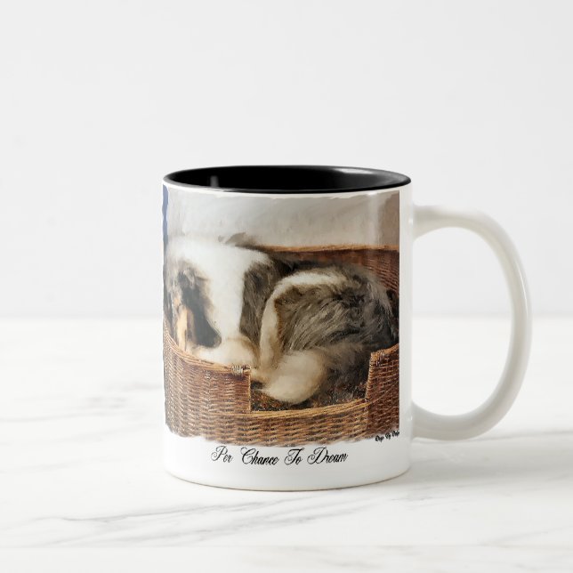 Rough Collie Art Gifts Two-Tone Coffee Mug (Right)