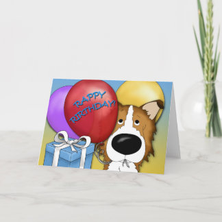 Rough Collie Birthday Card