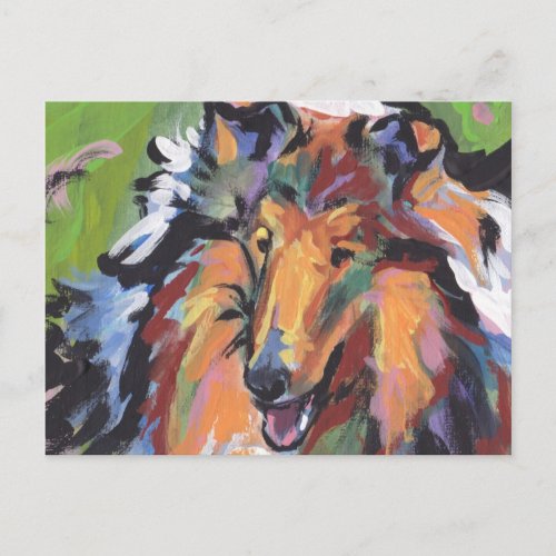 Rough Collie Bright Pop Dog Art Postcard