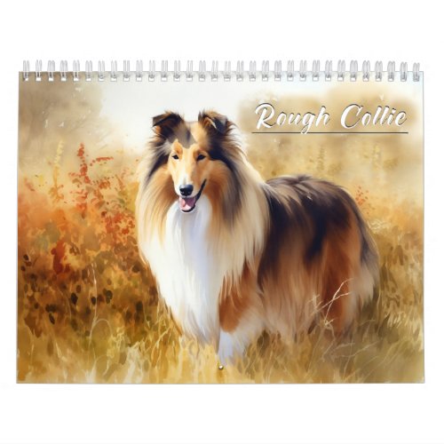 Rough Collie Calendar any year Calendar