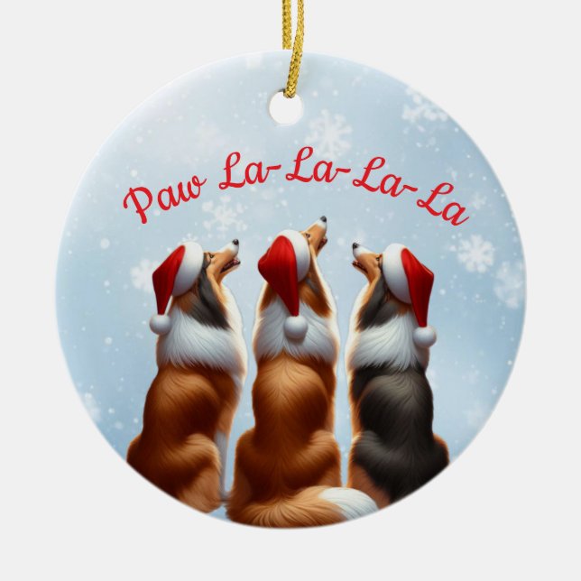 Rough Collie  Ceramic Ornament (Front)
