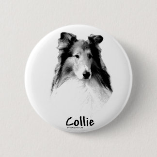 Rough Collie Charcoal Button