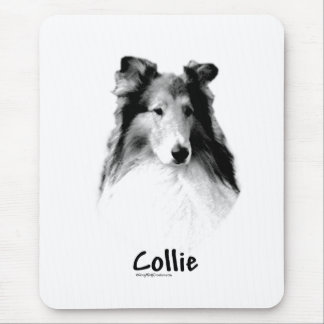 Rough Collie Charcoal Mouse Pad