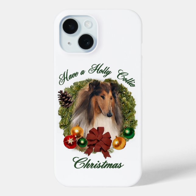 Rough Collie Christmas Case-Mate iPhone Case (Back)
