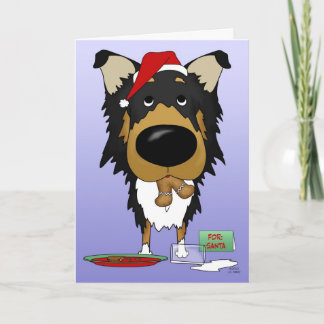 Rough Collie Christmas - Ho Ho Ho??? Holiday Card