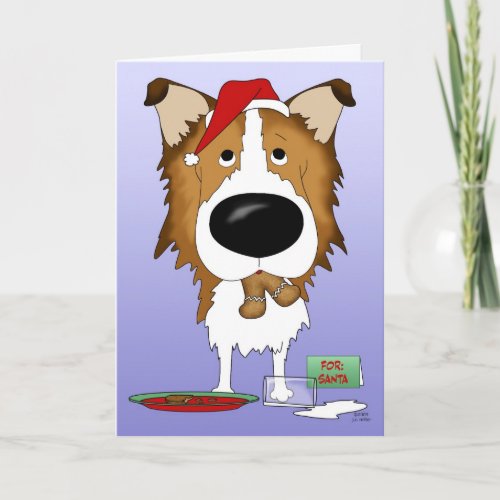 Rough Collie Christmas Holiday Card
