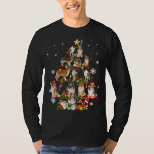 Rough Collie Christmas Tree Lights Sweater Dog Chr