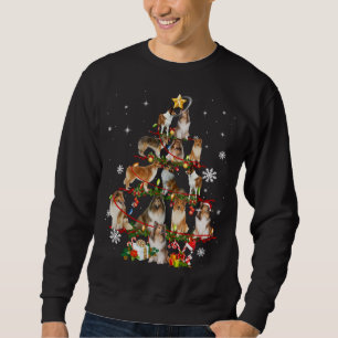 Rough Collie Christmas Tree Lights Sweater Dog Chr