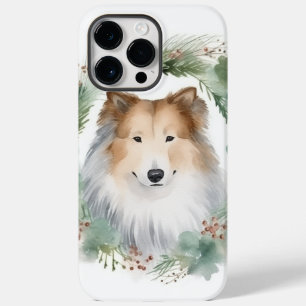 Rough Collie Christmas Wreath Festive Pup Case-Mate iPhone 14 Pro Max Case