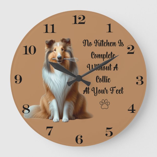 Rough Collie Clock (Front)