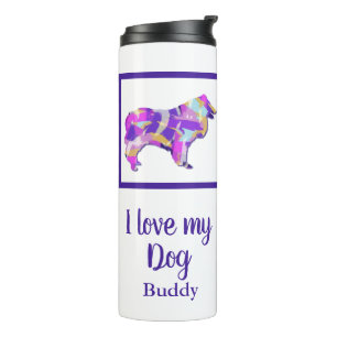 Rough Collie Cute Dog Silhouette PurplePY&B Thermal Tumbler