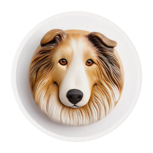 Rough Collie Dog 3D Inspired Edible Frosting Rounds