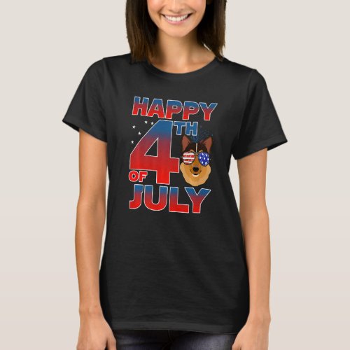 Rough Collie Dog American Flag Sunglasses Happy 4t T_Shirt