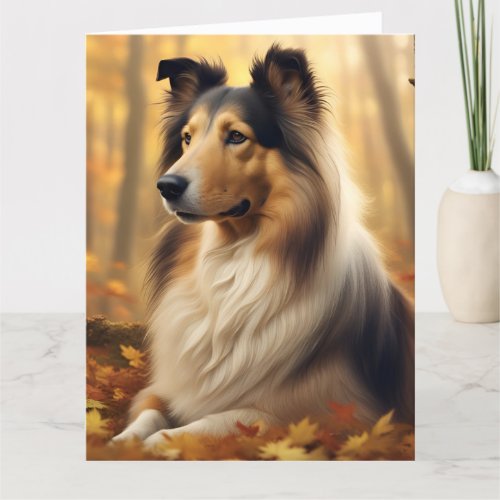 Rough Collie dog beautiful blank greeting card