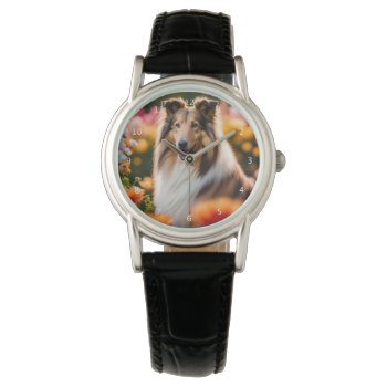 Rough Collie Dog Beautiful Photo Watch by roughcollie at Zazzle