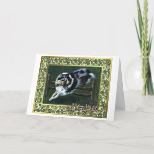 Rough Collie Dog Blank Christmas Card