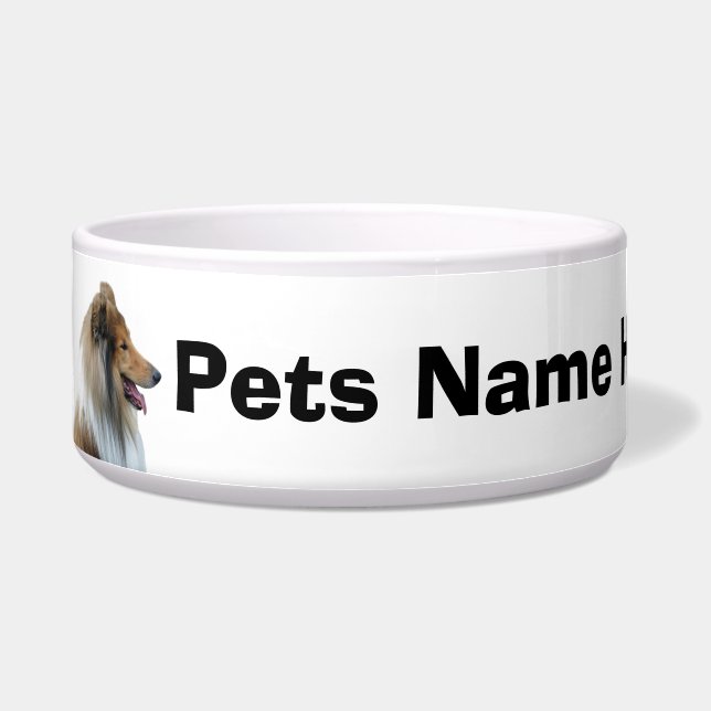 Rough Collie dog Bowl (Left)