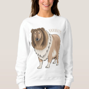 Rough collie dog cartoon illustration sweatshirt
