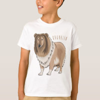Rough collie dog cartoon illustration