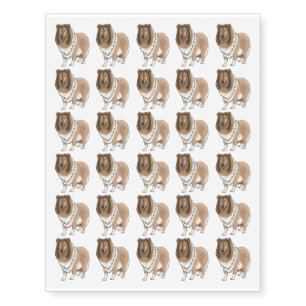 Rough collie dog cartoon illustration temporary tattoos