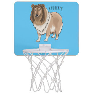 Rough collie dog cartoon mini basketball hoop