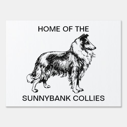 Rough Collie dog custom breeders yard sign